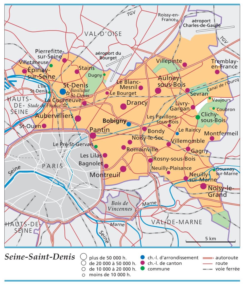 carte du département 93