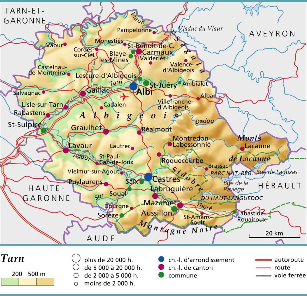 carte département Tarn