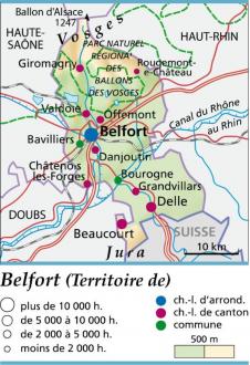 carte et plan Territoire de Belfort