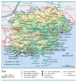 département du var carte de france