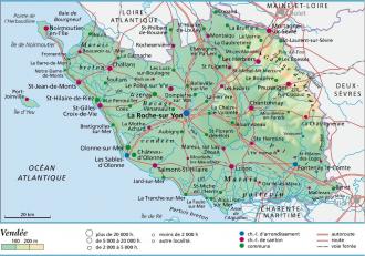 carte departement du vendee